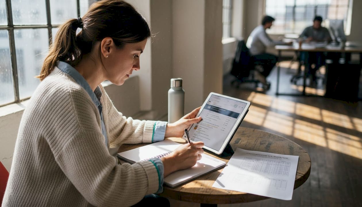 Promotor evaluando diferentes plataformas de venta de entradas en la oficina