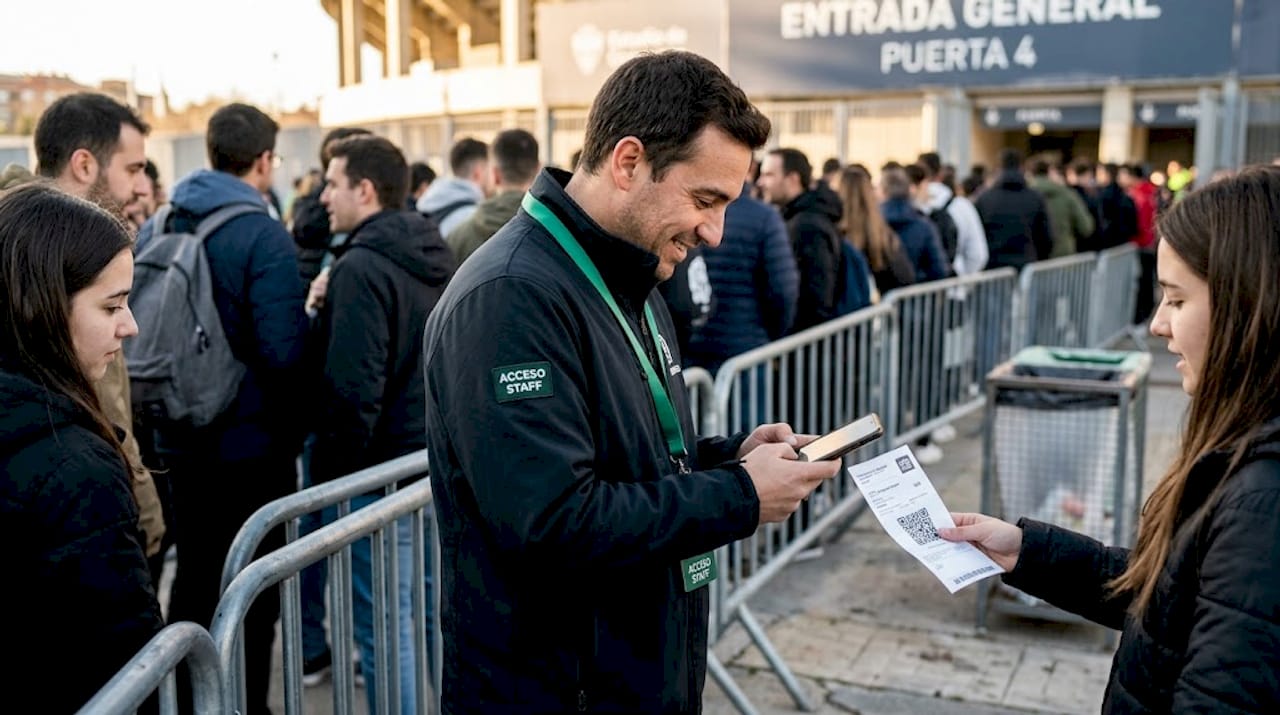 Control de acceso al concierto mediante código QR